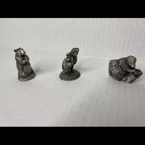 Lot of 12 Jane Lunger Pewter 1981 Franklin Mint Animal Pieces Fox Rabbit Figures - Picture 8 of 9